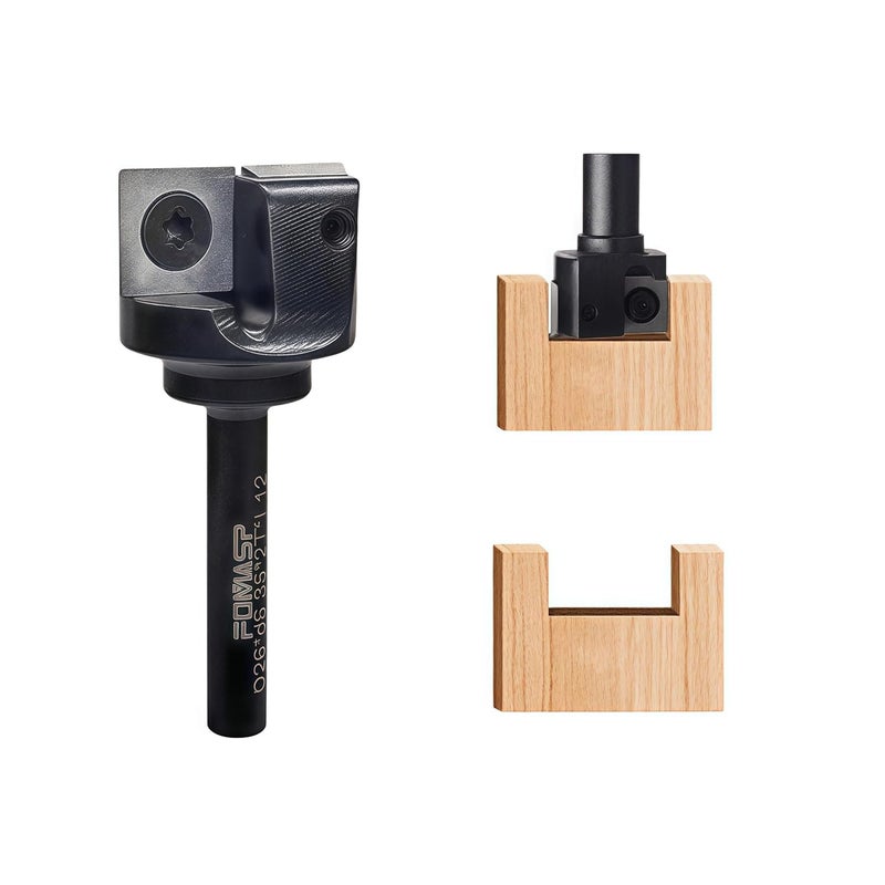FomaSP CNC Spoilboard Surfacing Router Bit,1/4"(6.35mm) Shank,1"(25.4mm) Cutting Diameter,Slab Flattening Router Bit,Replaceable Carbide Inserts Wood Planer Bit with 2 Wings for Woodworking. - Image 3